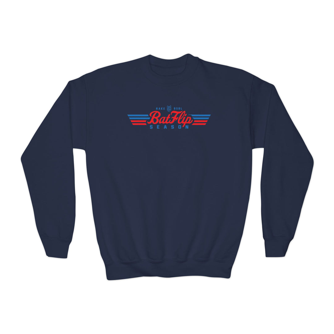 Kids Bat flip Season Crewneck Sweatshirt