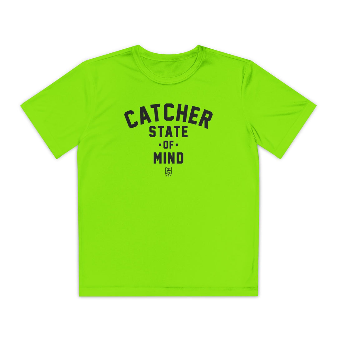 Kids Catcher State Of Mind Dry Fit Tee - Rake Baseball Company - RAKE BASEBALL | BASEBALL T-SHIRT | BASEBALL CLOTHING | GOOD VIBES ONLY