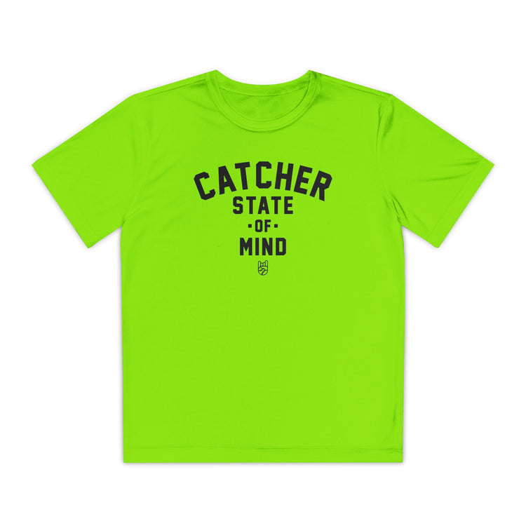 Kids Catcher State Of Mind Dry Fit Tee - Rake Baseball Company - RAKE BASEBALL | BASEBALL T-SHIRT | BASEBALL CLOTHING | GOOD VIBES ONLY