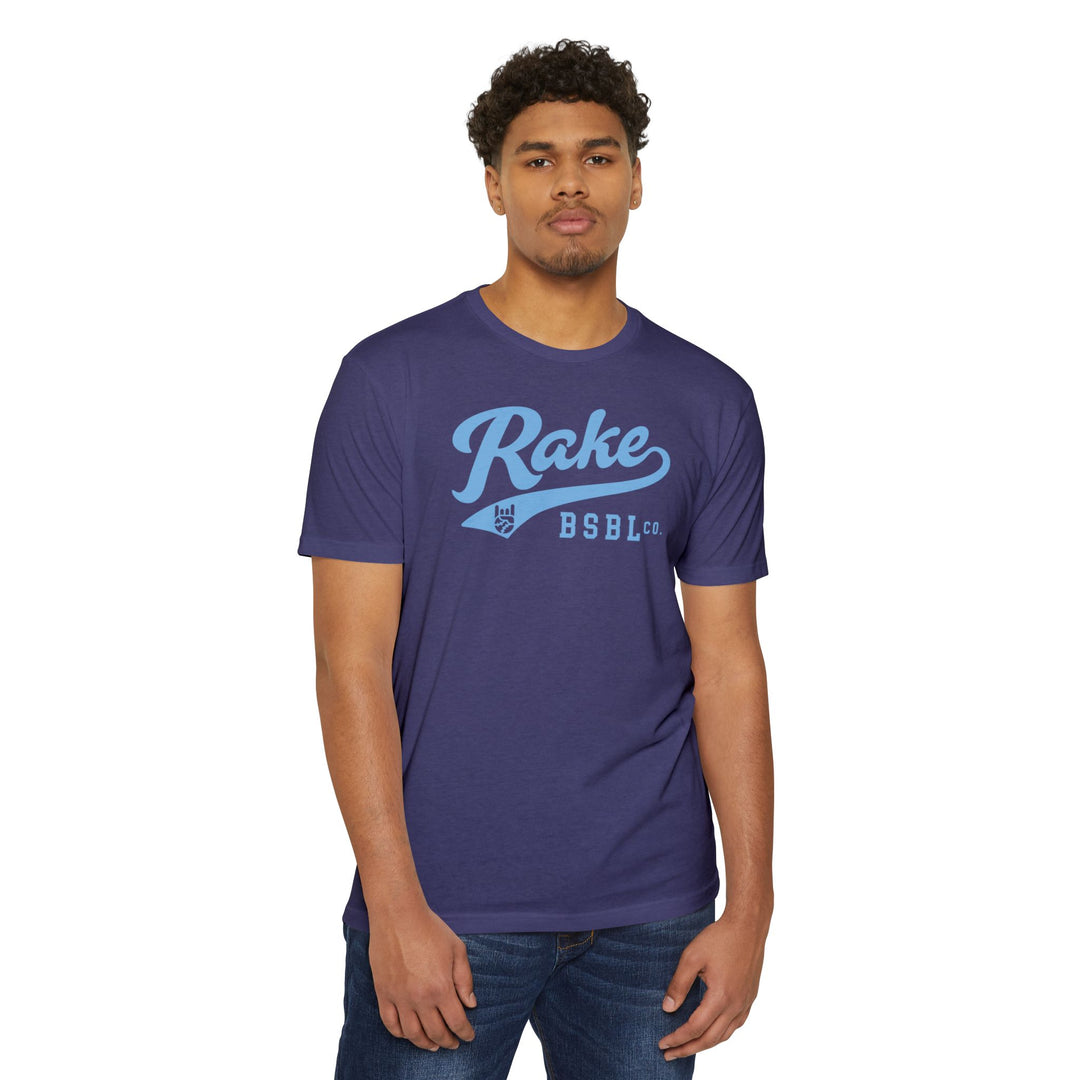 Rake Light Blue Script Tee