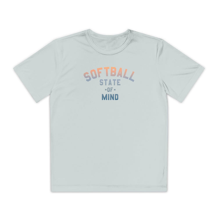 Kids Softball State Of Mind Dry Fit Tee - Rake Baseball Company - RAKE BASEBALL | BASEBALL T-SHIRT | BASEBALL CLOTHING | GOOD VIBES ONLY