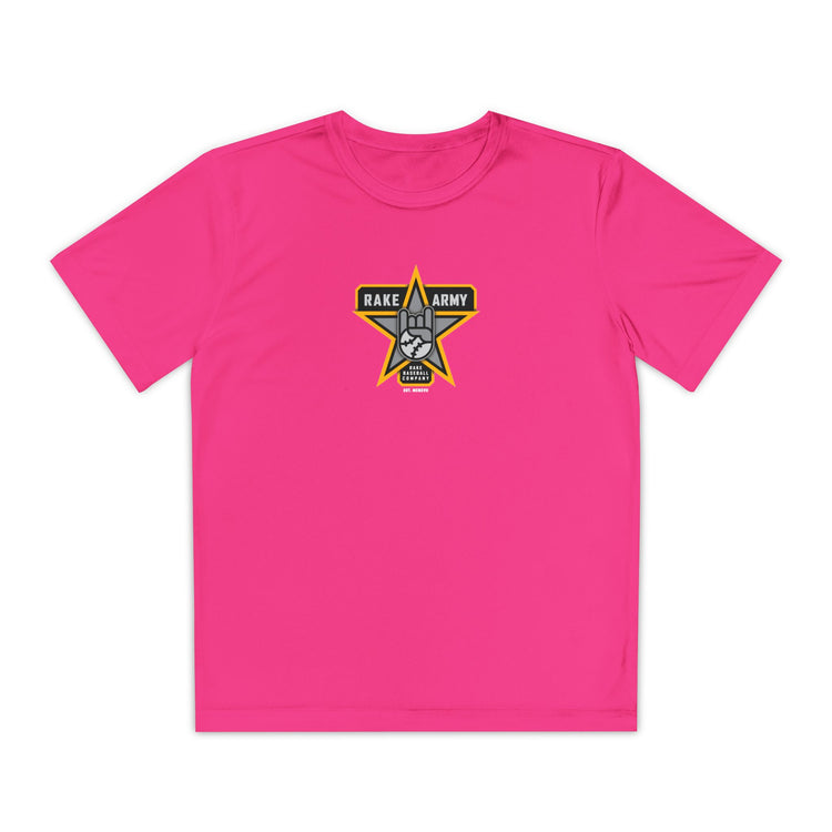 Kids Rake Army Dry Fit Tee - Rake Baseball Company - RAKE BASEBALL | BASEBALL T-SHIRT | BASEBALL CLOTHING | GOOD VIBES ONLY