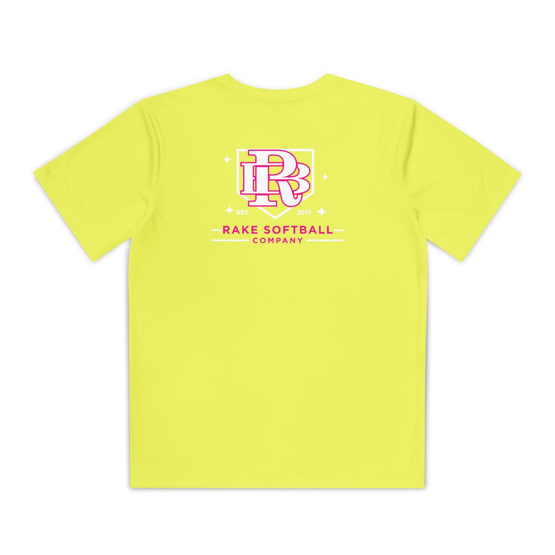 Kids RB Homeplate Softball Dry Fit Tee - Rake Baseball Company - RAKE BASEBALL | BASEBALL T-SHIRT | BASEBALL CLOTHING | GOOD VIBES ONLY