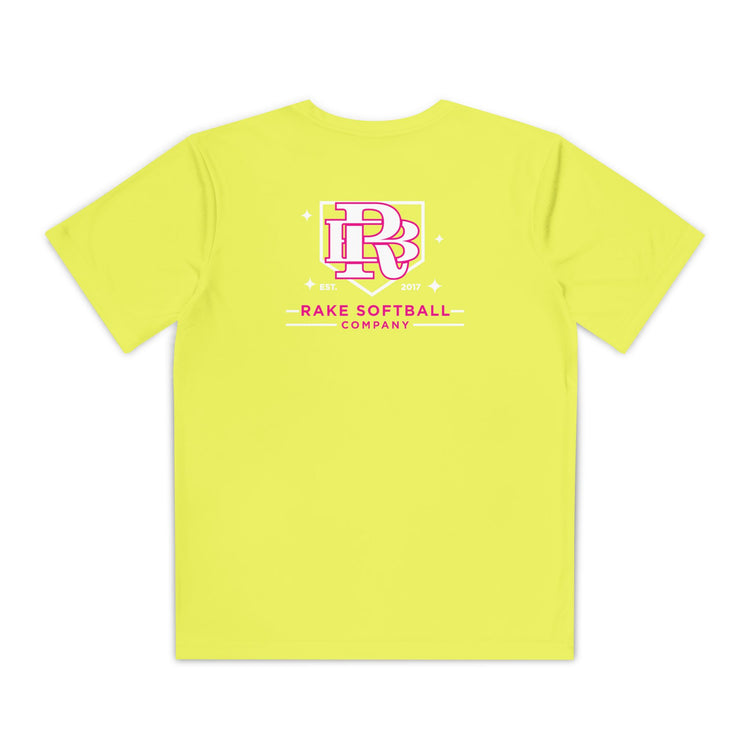 Kids RB Homeplate Softball Dry Fit Tee - Rake Baseball Company - RAKE BASEBALL | BASEBALL T-SHIRT | BASEBALL CLOTHING | GOOD VIBES ONLY