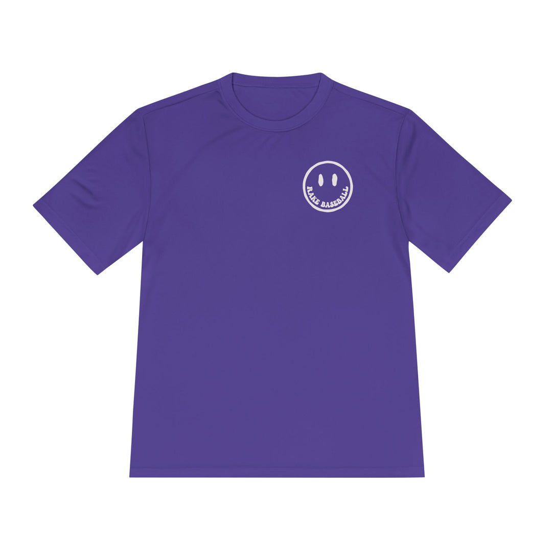 Rake Smile Dry Fit Tee - Rake Baseball Company - RAKE BASEBALL | BASEBALL T-SHIRT | BASEBALL CLOTHING | GOOD VIBES ONLY