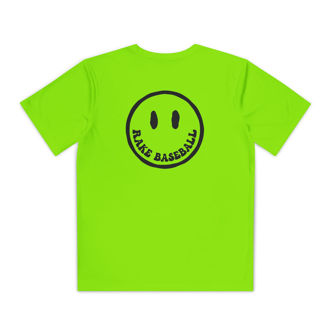 Kids Rake Smile Dry Fit Tee - Rake Baseball Company - RAKE BASEBALL | BASEBALL T-SHIRT | BASEBALL CLOTHING | GOOD VIBES ONLY