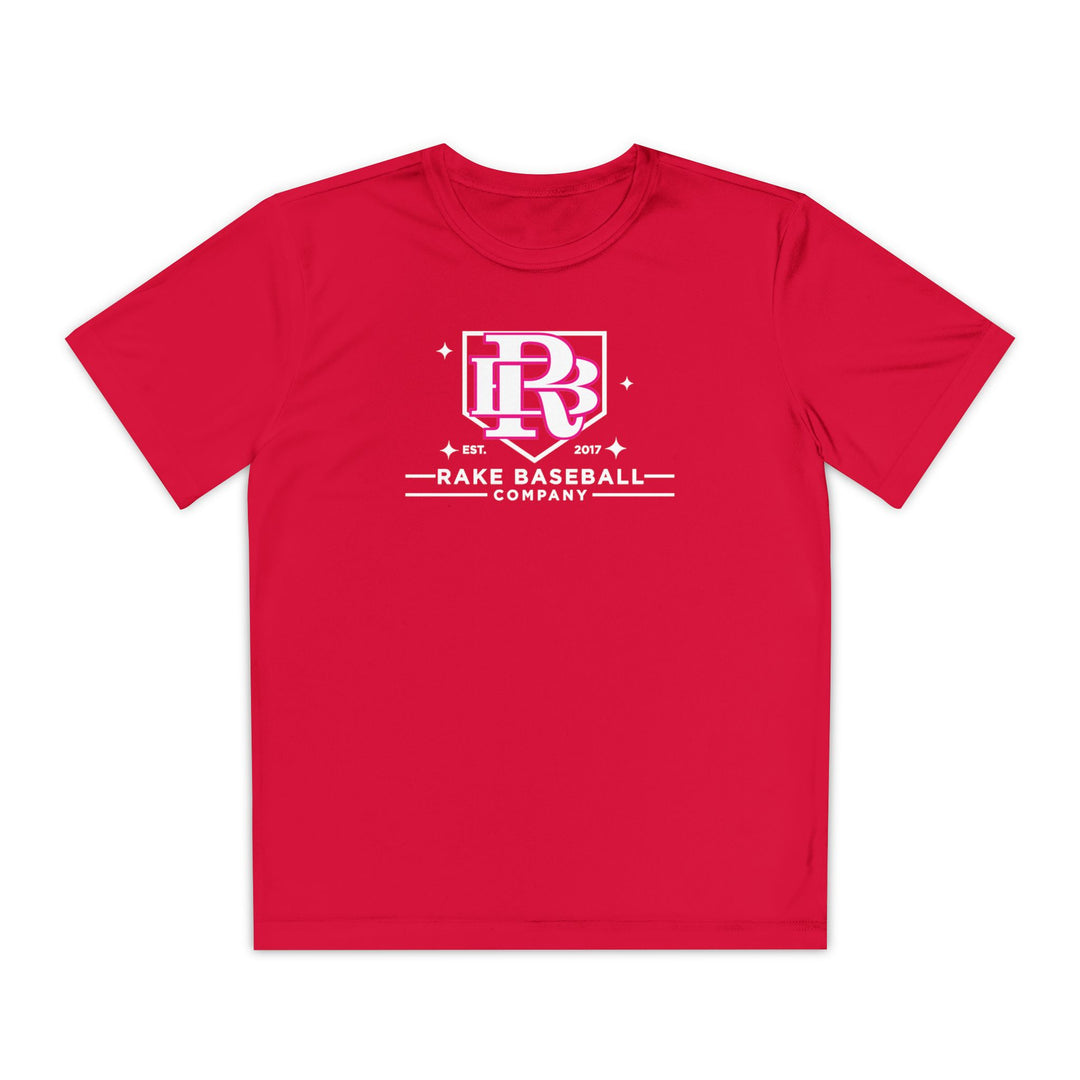 Kids Rake Baseball Homeplate Tee Dry Fit Tee - Rake Baseball Company - RAKE BASEBALL | BASEBALL T-SHIRT | BASEBALL CLOTHING | GOOD VIBES ONLY