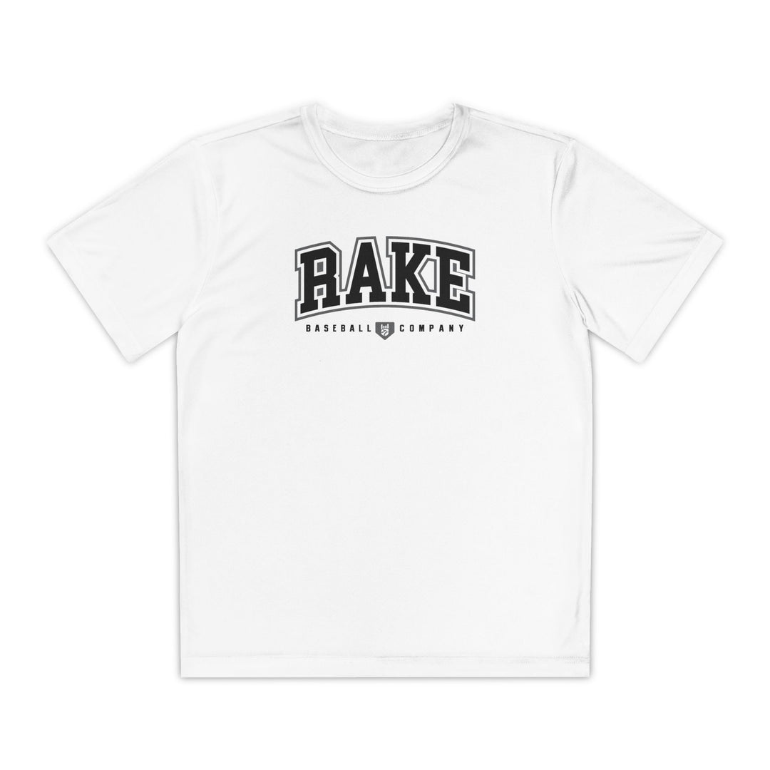 Kids Rake Collegiate Dry Fit Tee - Rake Baseball Company - RAKE BASEBALL | BASEBALL T-SHIRT | BASEBALL CLOTHING | GOOD VIBES ONLY