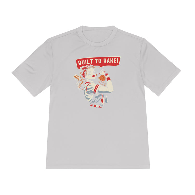 Built To Rake Softball Dry Fit Tee - Rake Baseball Company - RAKE BASEBALL | BASEBALL T-SHIRT | BASEBALL CLOTHING | GOOD VIBES ONLY