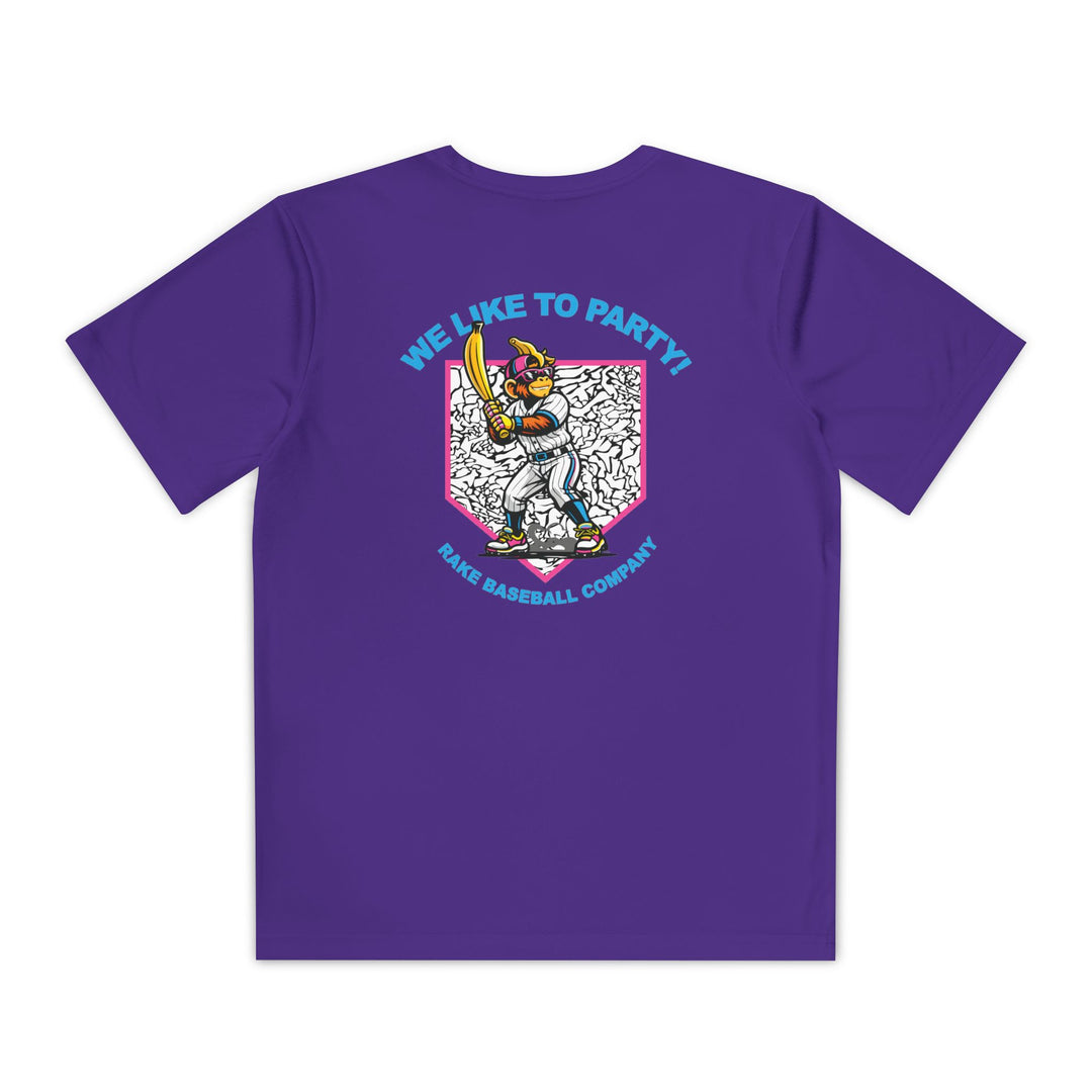 Kids Party Animals Inspired Dry Fit Tee - Rake Baseball Company - RAKE BASEBALL | BASEBALL T-SHIRT | BASEBALL CLOTHING | GOOD VIBES ONLY
