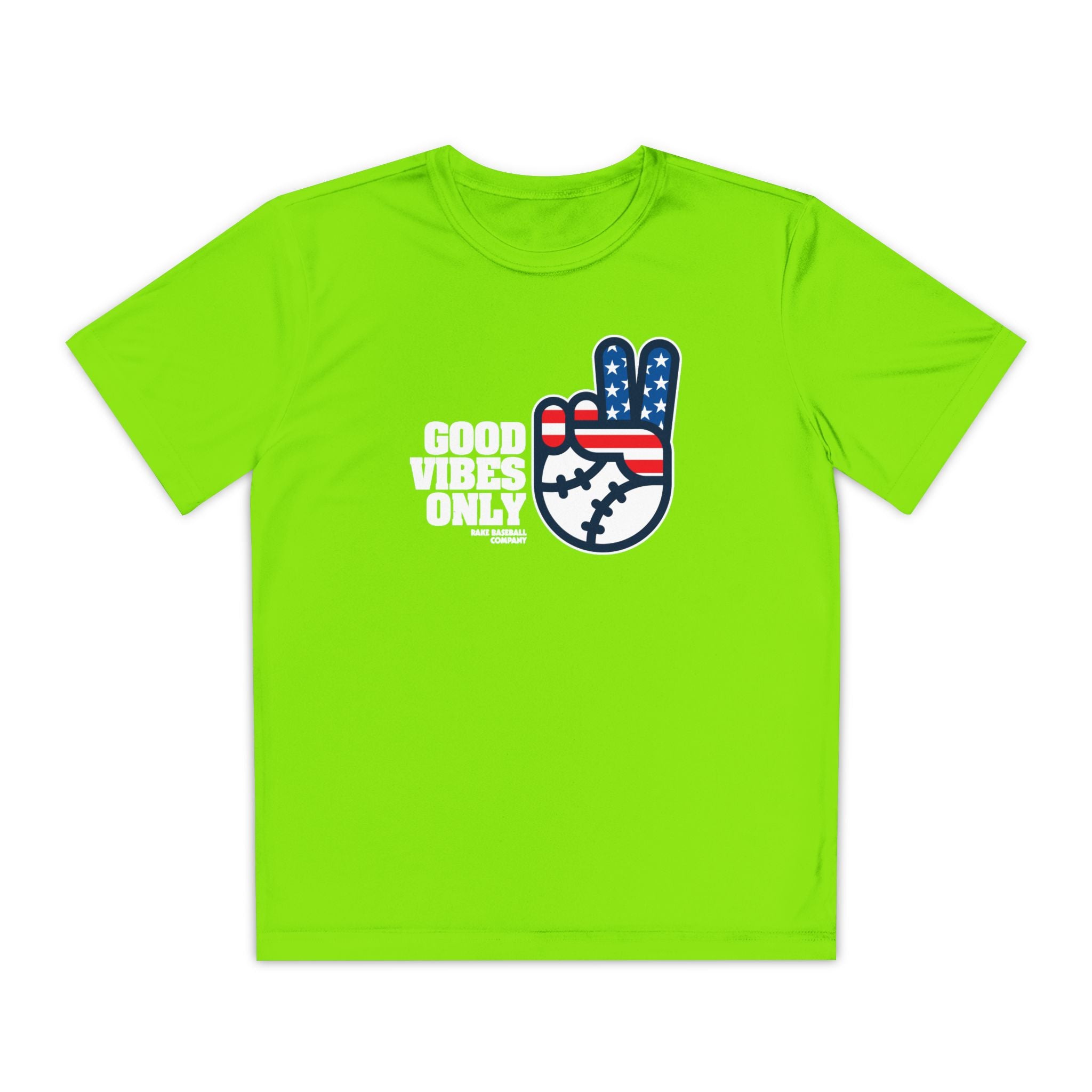 Kids GVO Stars and Stripes Edition Dry Fit Tee - Rake Baseball Company - RAKE BASEBALL | BASEBALL T-SHIRT | BASEBALL CLOTHING | GOOD VIBES ONLY