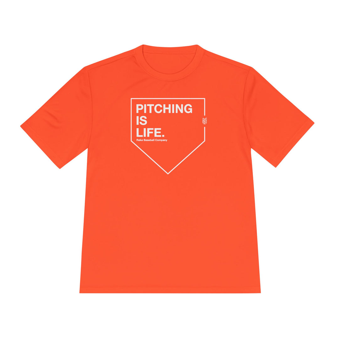 Pitching Is Life Dry Fit Tee - Rake Baseball Company - RAKE BASEBALL | BASEBALL T-SHIRT | BASEBALL CLOTHING | GOOD VIBES ONLY