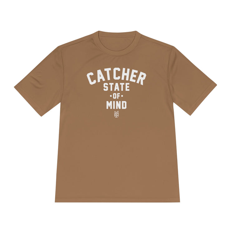 Catcher State Of Mind Dry Fit Tee - Rake Baseball Company - RAKE BASEBALL | BASEBALL T-SHIRT | BASEBALL CLOTHING | GOOD VIBES ONLY