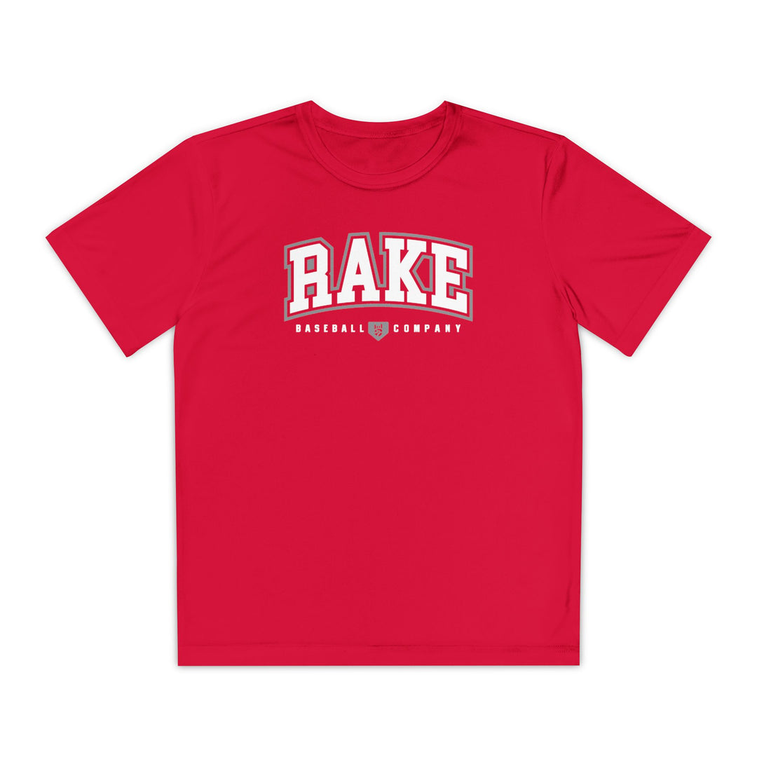 Kids Rake Collegiate Dry Fit Tee - Rake Baseball Company - RAKE BASEBALL | BASEBALL T-SHIRT | BASEBALL CLOTHING | GOOD VIBES ONLY