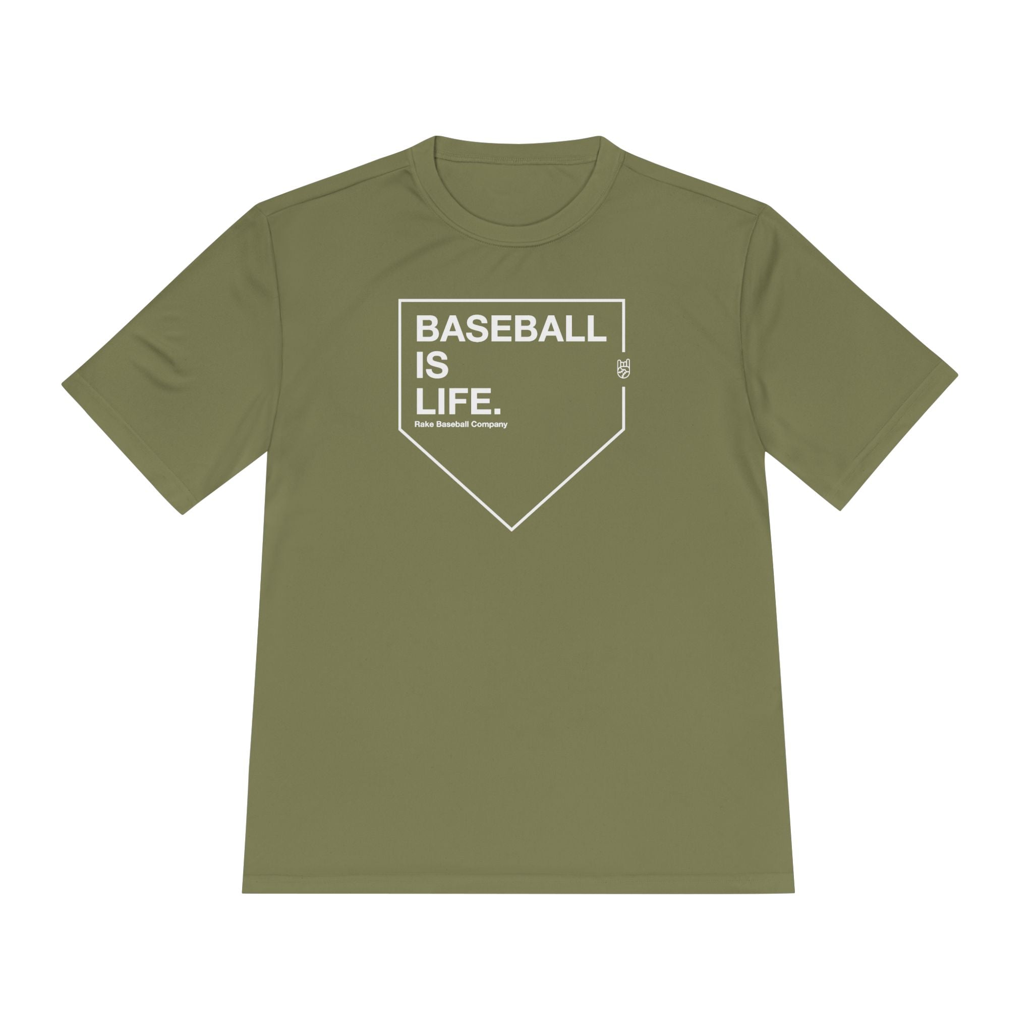 Baseball Is Life Dry Fit Tee - Rake Baseball Company - RAKE BASEBALL | BASEBALL T-SHIRT | BASEBALL CLOTHING | GOOD VIBES ONLY