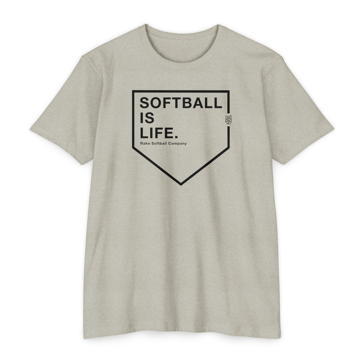 Softball Is Life Tee - Rake Baseball Company - RAKE BASEBALL | BASEBALL T-SHIRT | BASEBALL CLOTHING | GOOD VIBES ONLY