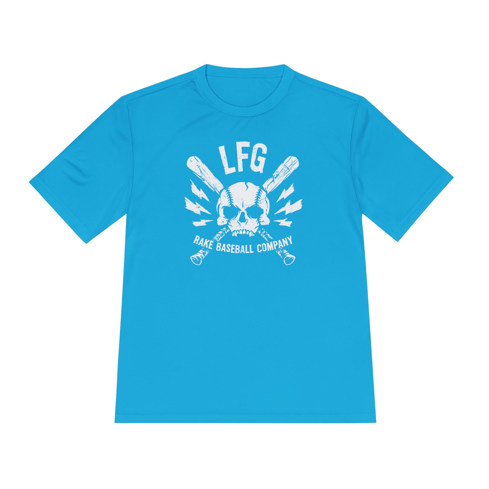 LFG Baseball Skull Dry Fit Tee - Rake Baseball Company - RAKE BASEBALL | BASEBALL T-SHIRT | BASEBALL CLOTHING | GOOD VIBES ONLY