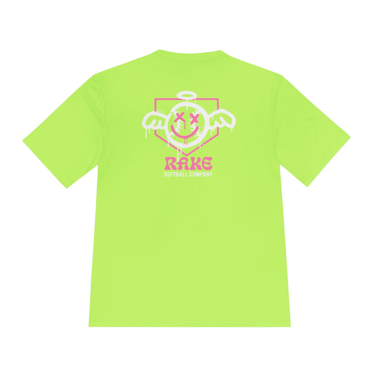 She Angel Drip Softball Dry Fit Tee - Rake Baseball Company - RAKE BASEBALL | BASEBALL T-SHIRT | BASEBALL CLOTHING | GOOD VIBES ONLY