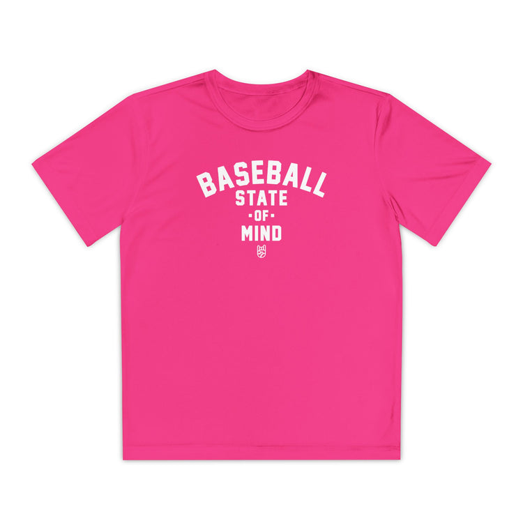 Kids Baseball State Of Mind Dry Fit Tee - Rake Baseball Company - RAKE BASEBALL | BASEBALL T-SHIRT | BASEBALL CLOTHING | GOOD VIBES ONLY