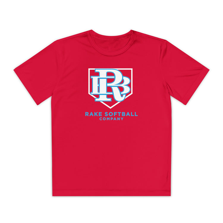 Kids RB Homeplate Softball Dry Fit Tee - Rake Baseball Company - RAKE BASEBALL | BASEBALL T-SHIRT | BASEBALL CLOTHING | GOOD VIBES ONLY