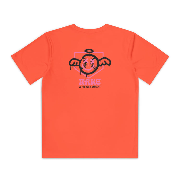 Kids She Angel Drip Softball Dry Fit Tee - Rake Baseball Company - RAKE BASEBALL | BASEBALL T-SHIRT | BASEBALL CLOTHING | GOOD VIBES ONLY