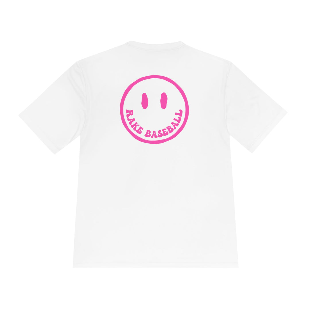 Rake Smile Dry Fit Tee - Rake Baseball Company - RAKE BASEBALL | BASEBALL T-SHIRT | BASEBALL CLOTHING | GOOD VIBES ONLY
