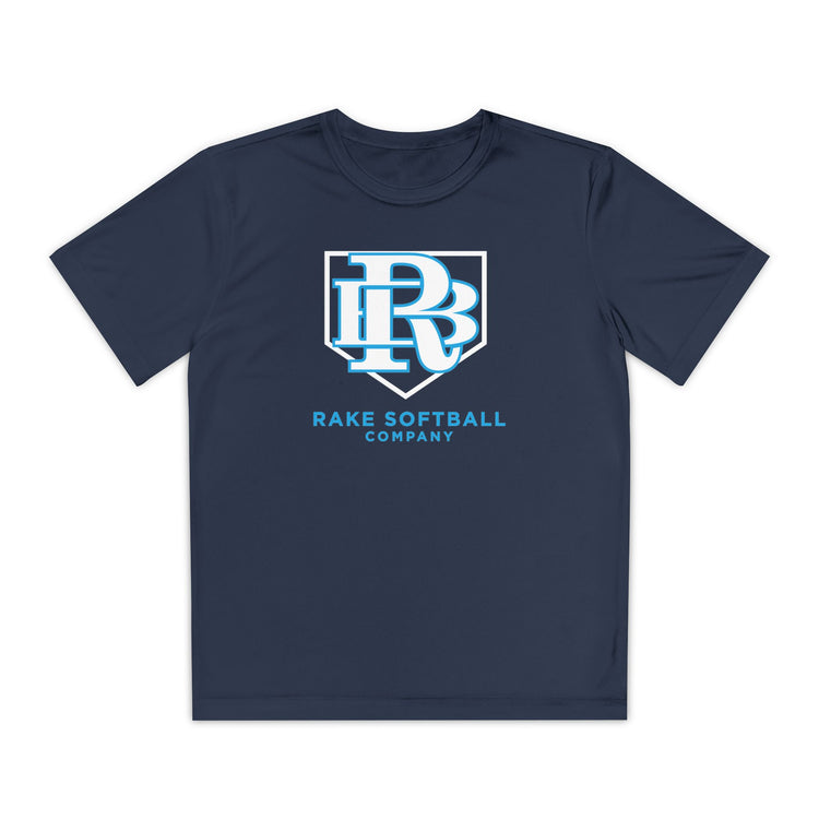 Kids RB Homeplate Softball Dry Fit Tee - Rake Baseball Company - RAKE BASEBALL | BASEBALL T-SHIRT | BASEBALL CLOTHING | GOOD VIBES ONLY