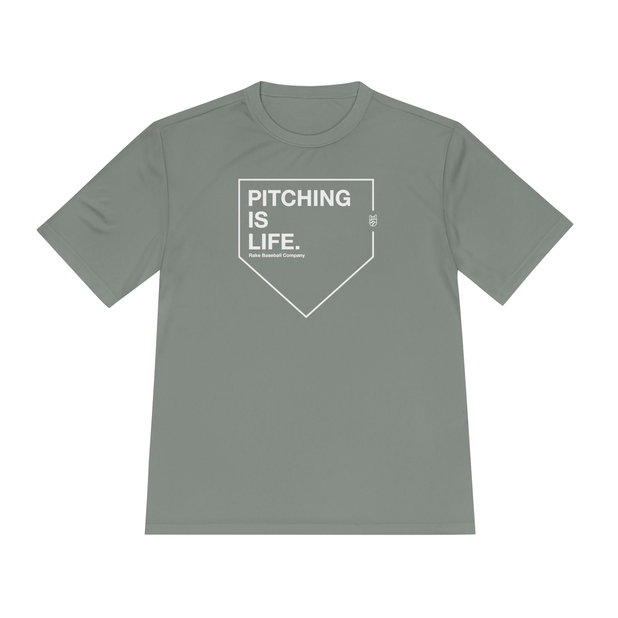 Pitching Is Life Dry Fit Tee - Rake Baseball Company - RAKE BASEBALL | BASEBALL T-SHIRT | BASEBALL CLOTHING | GOOD VIBES ONLY