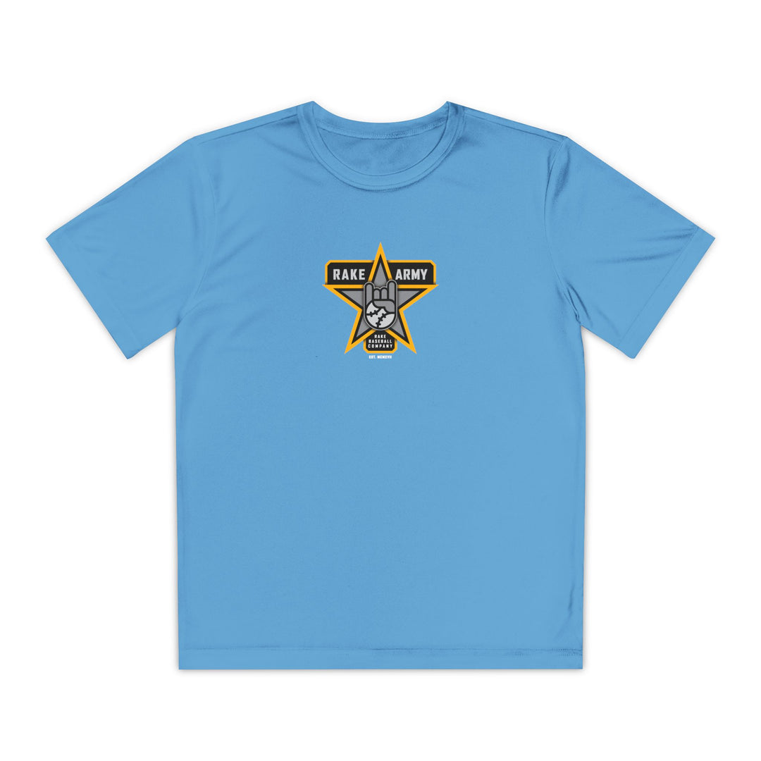 Kids Rake Army Dry Fit Tee - Rake Baseball Company - RAKE BASEBALL | BASEBALL T-SHIRT | BASEBALL CLOTHING | GOOD VIBES ONLY