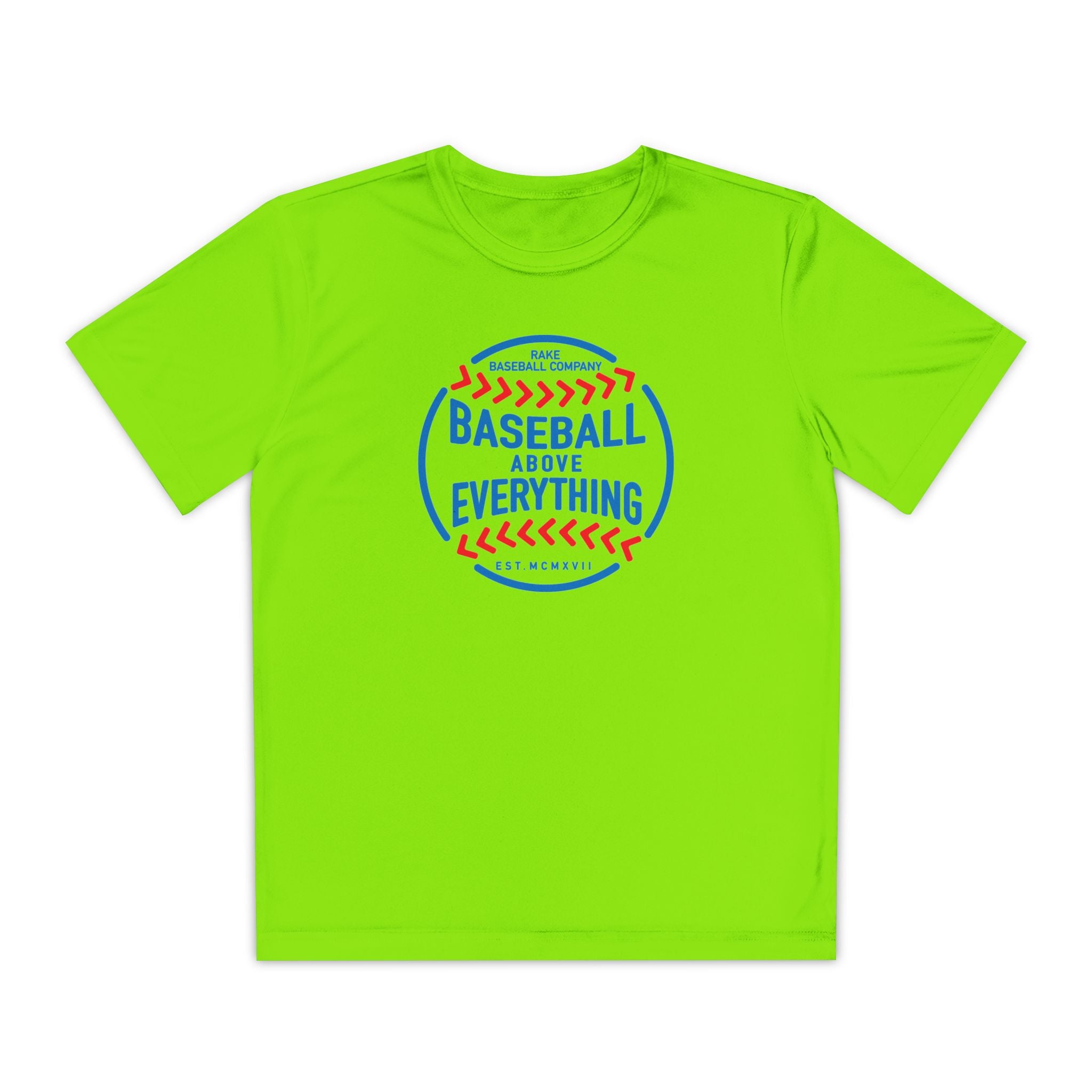 Kids Baseball Above Everything Dry Fit Tee - Rake Baseball Company - RAKE BASEBALL | BASEBALL T-SHIRT | BASEBALL CLOTHING | GOOD VIBES ONLY