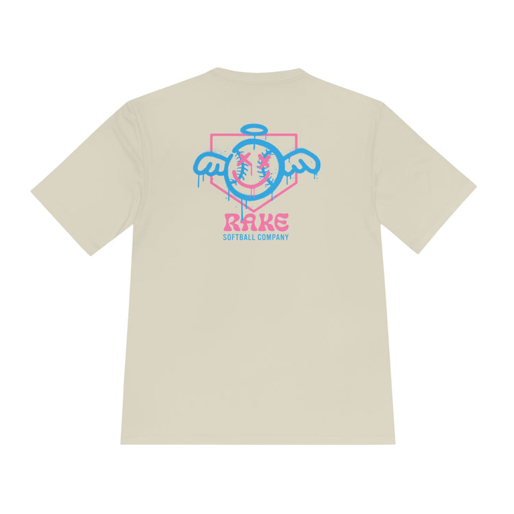 She Angel Drip Softball Dry Fit Tee - Rake Baseball Company - RAKE BASEBALL | BASEBALL T-SHIRT | BASEBALL CLOTHING | GOOD VIBES ONLY