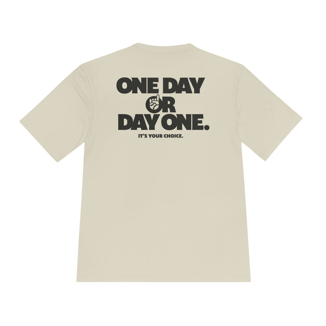 One Day or Day One Dry Fit Tee - Rake Baseball Company - RAKE BASEBALL | BASEBALL T-SHIRT | BASEBALL CLOTHING | GOOD VIBES ONLY