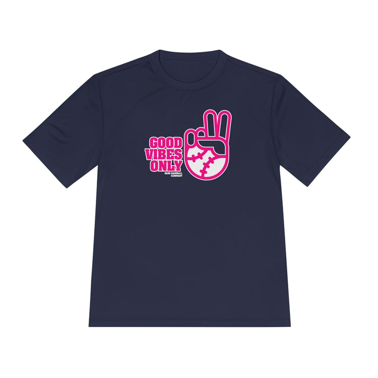 Good Vibes Only Dry Fit Tee - Rake Baseball Company - RAKE BASEBALL | BASEBALL T-SHIRT | BASEBALL CLOTHING | GOOD VIBES ONLY