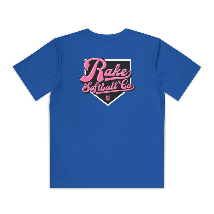 Kids Rake Softball Co. Dry Fit Tee - Rake Baseball Company - RAKE BASEBALL | BASEBALL T-SHIRT | BASEBALL CLOTHING | GOOD VIBES ONLY