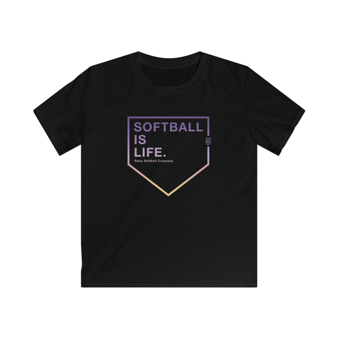 Kids Softball Is Life Tee - Rake Baseball Company - RAKE BASEBALL | BASEBALL T-SHIRT | BASEBALL CLOTHING | GOOD VIBES ONLY