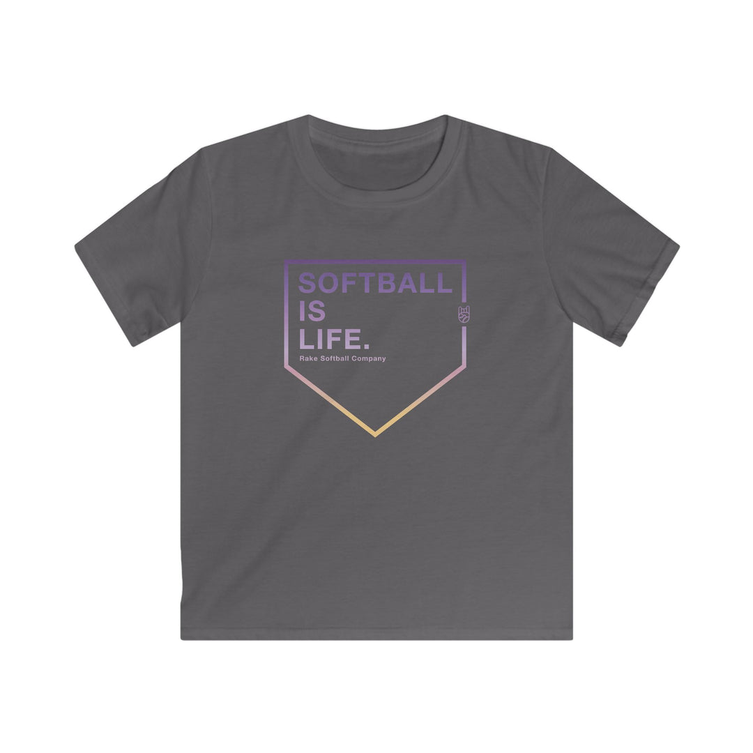 Kids Softball Is Life Tee - Rake Baseball Company - RAKE BASEBALL | BASEBALL T-SHIRT | BASEBALL CLOTHING | GOOD VIBES ONLY