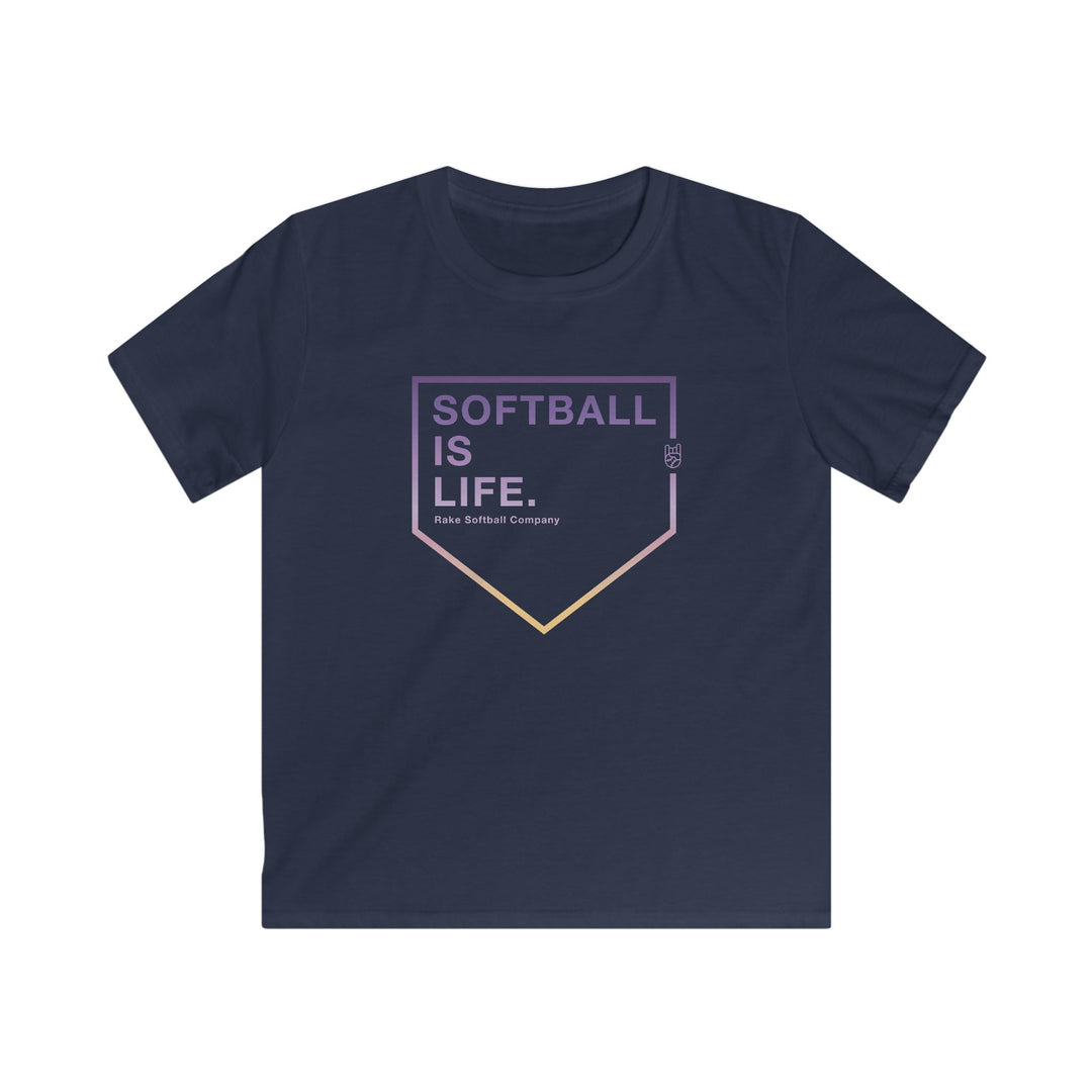 Kids Softball Is Life Tee - Rake Baseball Company - RAKE BASEBALL | BASEBALL T-SHIRT | BASEBALL CLOTHING | GOOD VIBES ONLY