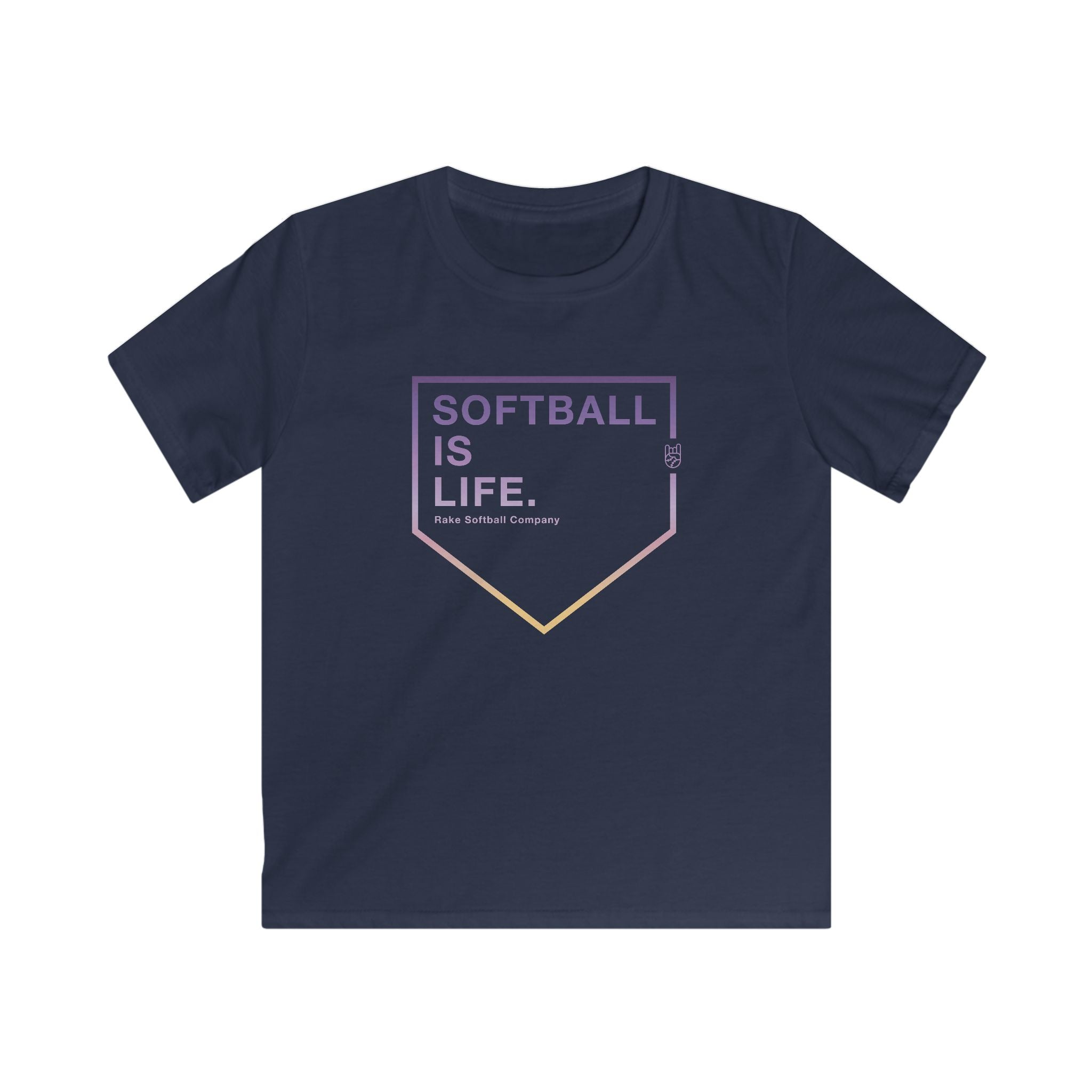Kids Softball Is Life Tee - Rake Baseball Company - RAKE BASEBALL | BASEBALL T-SHIRT | BASEBALL CLOTHING | GOOD VIBES ONLY