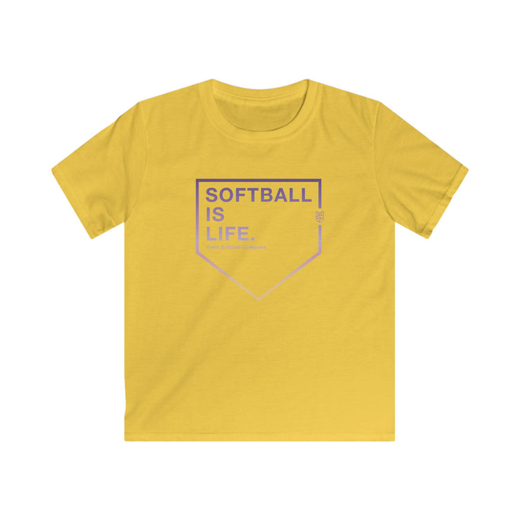 Kids Softball Is Life Tee - Rake Baseball Company - RAKE BASEBALL | BASEBALL T-SHIRT | BASEBALL CLOTHING | GOOD VIBES ONLY