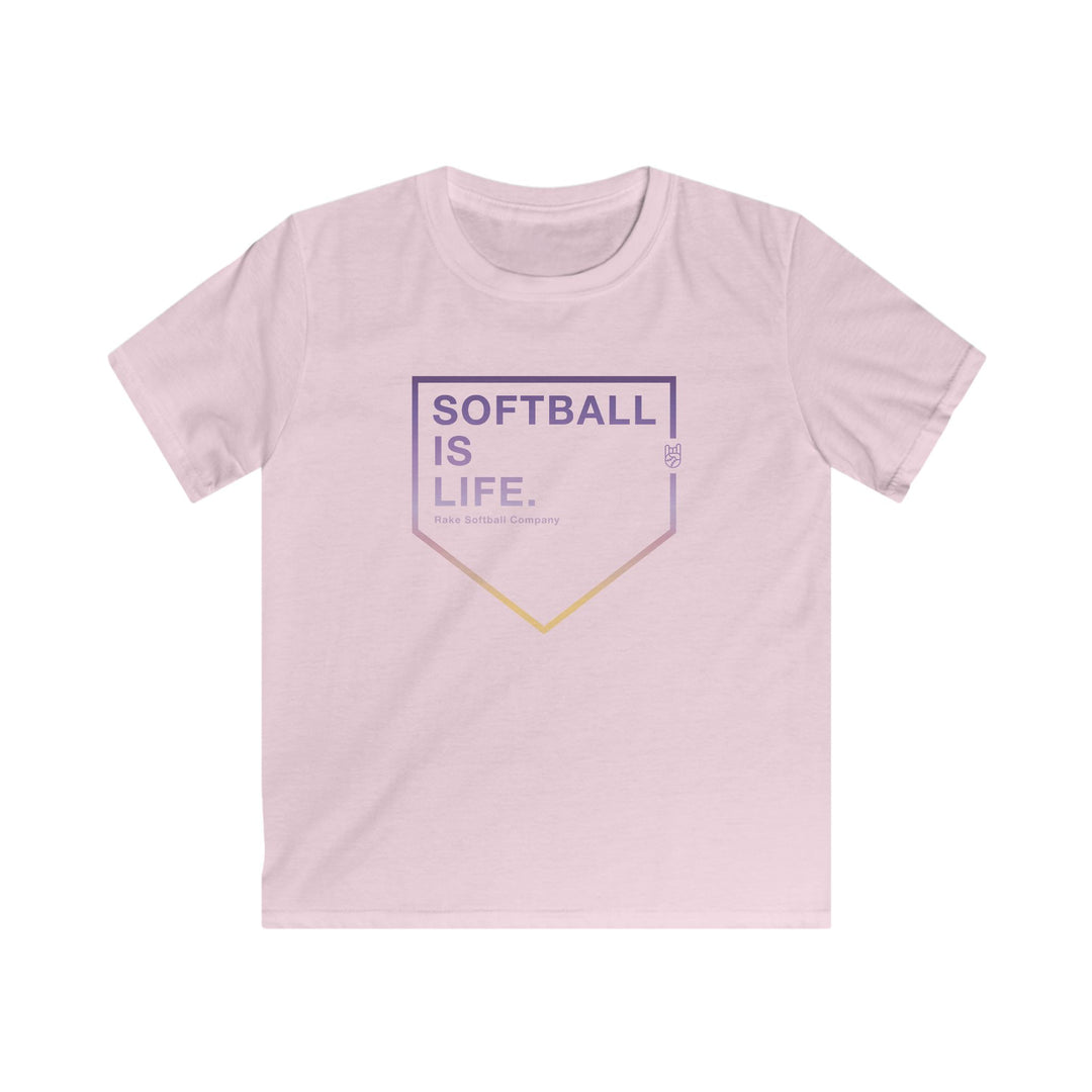 Kids Softball Is Life Tee - Rake Baseball Company - RAKE BASEBALL | BASEBALL T-SHIRT | BASEBALL CLOTHING | GOOD VIBES ONLY