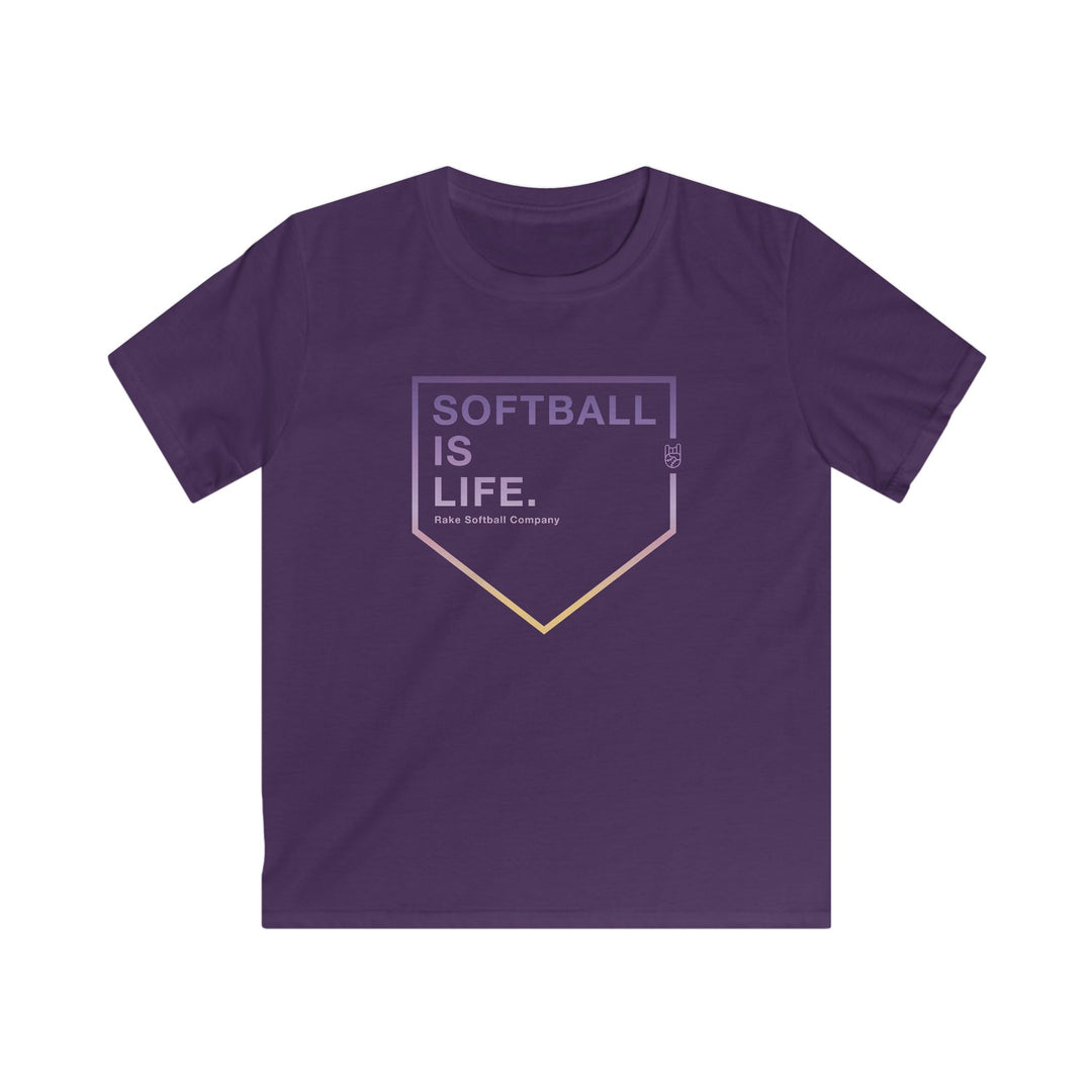 Kids Softball Is Life Tee - Rake Baseball Company - RAKE BASEBALL | BASEBALL T-SHIRT | BASEBALL CLOTHING | GOOD VIBES ONLY