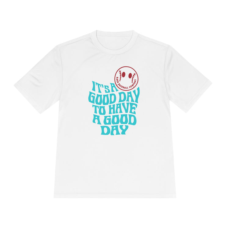 It's A Good Day Dry Fit Tee - Rake Baseball Company - RAKE BASEBALL | BASEBALL T-SHIRT | BASEBALL CLOTHING | GOOD VIBES ONLY