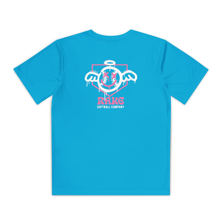 Kids She Angel Drip Softball Dry Fit Tee - Rake Baseball Company - RAKE BASEBALL | BASEBALL T-SHIRT | BASEBALL CLOTHING | GOOD VIBES ONLY