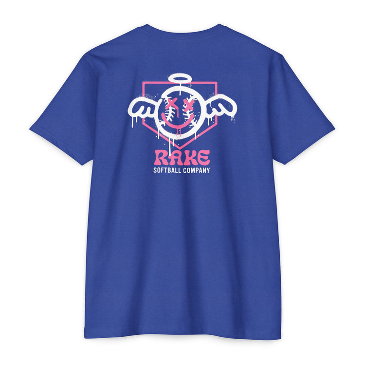 She Angel Drip Softball Tee - Rake Baseball Company - RAKE BASEBALL | BASEBALL T-SHIRT | BASEBALL CLOTHING | GOOD VIBES ONLY