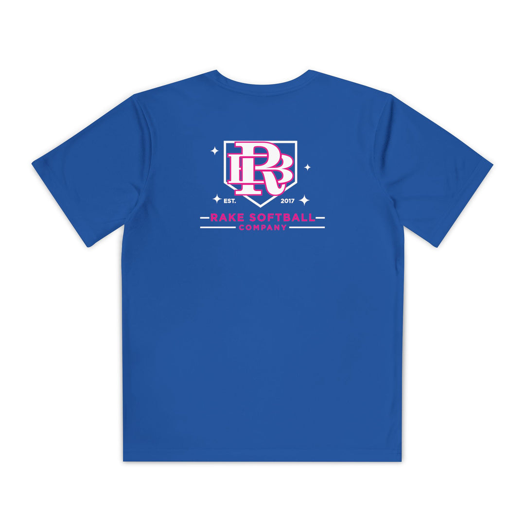 Kids RB Homeplate Softball Dry Fit Tee - Rake Baseball Company - RAKE BASEBALL | BASEBALL T-SHIRT | BASEBALL CLOTHING | GOOD VIBES ONLY