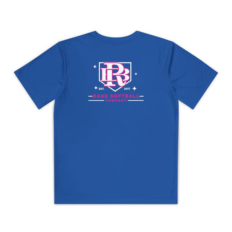 Kids RB Homeplate Softball Dry Fit Tee - Rake Baseball Company - RAKE BASEBALL | BASEBALL T-SHIRT | BASEBALL CLOTHING | GOOD VIBES ONLY