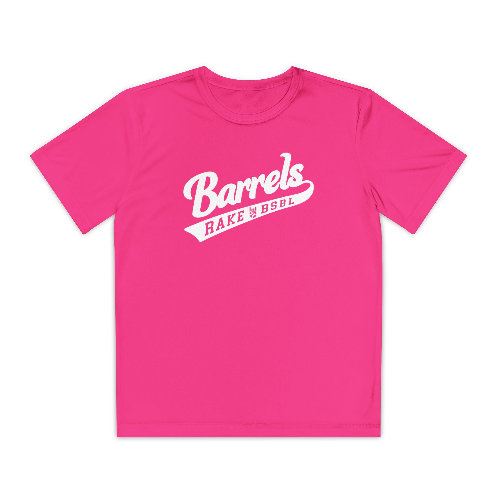 Kids Barrels Dry Fit Tee - Rake Baseball Company - RAKE BASEBALL | BASEBALL T-SHIRT | BASEBALL CLOTHING | GOOD VIBES ONLY