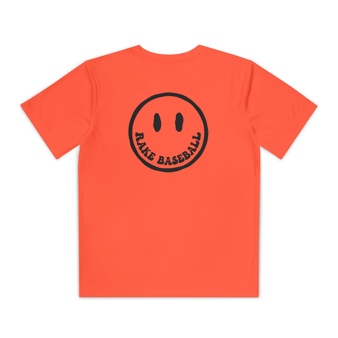 Kids Rake Smile Dry Fit Tee - Rake Baseball Company - RAKE BASEBALL | BASEBALL T-SHIRT | BASEBALL CLOTHING | GOOD VIBES ONLY