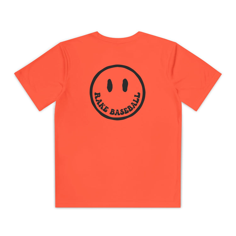 Kids Rake Smile Dry Fit Tee - Rake Baseball Company - RAKE BASEBALL | BASEBALL T-SHIRT | BASEBALL CLOTHING | GOOD VIBES ONLY