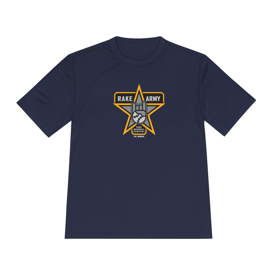 Rake Army Dry Fit Tee - Rake Baseball Company - RAKE BASEBALL | BASEBALL T-SHIRT | BASEBALL CLOTHING | GOOD VIBES ONLY